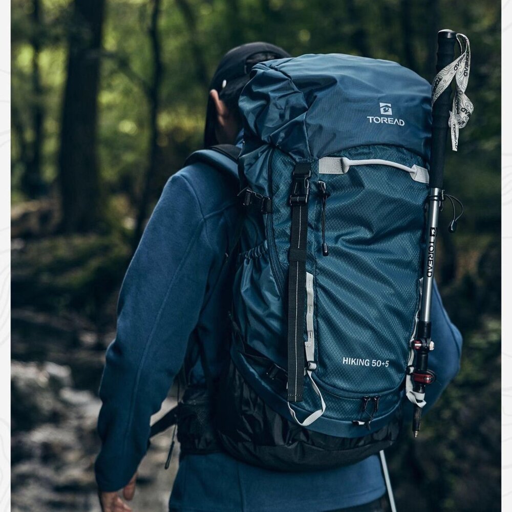 50L hiking backpack summer outdoor Blue